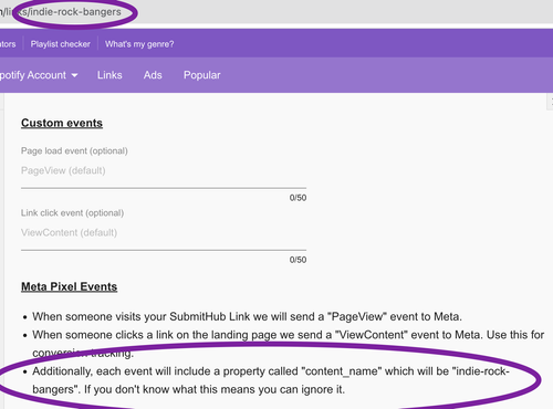 How to set up Meta ads using SubmitHub Links